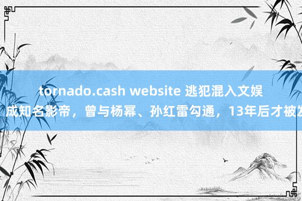 tornado.cash website 逃犯混入文娱圈，成知名影帝，曾与杨幂、孙红雷勾通，13年后才被发现